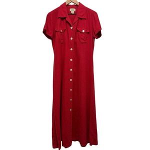 VTG St John’s Bay Red Tshirt Maxi Dress Womens 14 Market